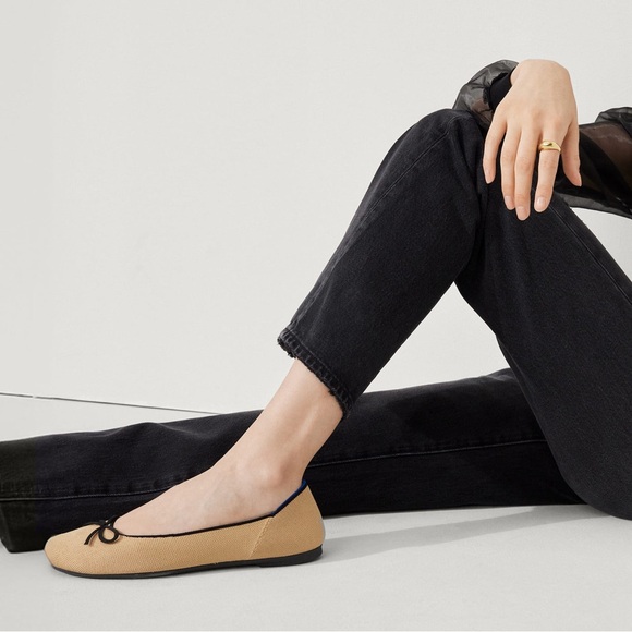 Rothy's Shoes - NIB Rothy’s The Ballet Flat in Beige and Black Size 8.5